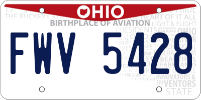 OH license plate FWV5428