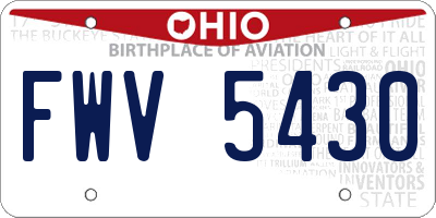 OH license plate FWV5430