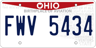 OH license plate FWV5434