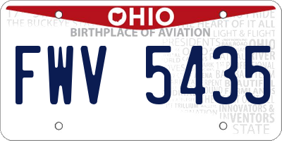 OH license plate FWV5435