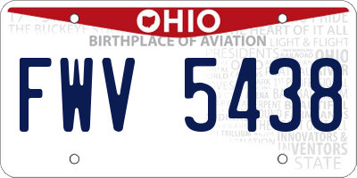 OH license plate FWV5438