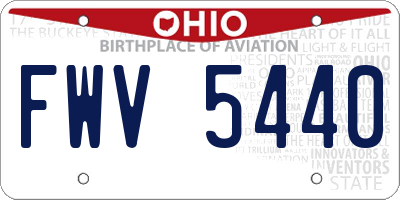 OH license plate FWV5440