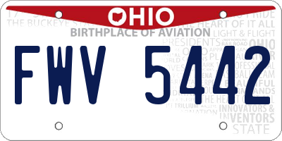 OH license plate FWV5442