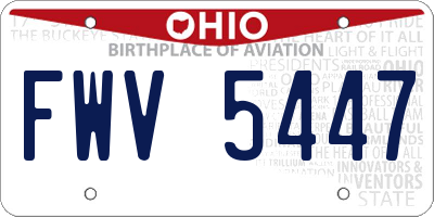 OH license plate FWV5447