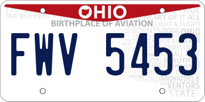 OH license plate FWV5453