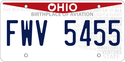 OH license plate FWV5455
