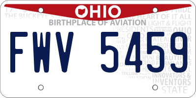 OH license plate FWV5459