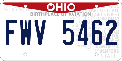 OH license plate FWV5462