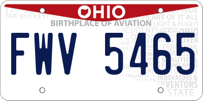 OH license plate FWV5465