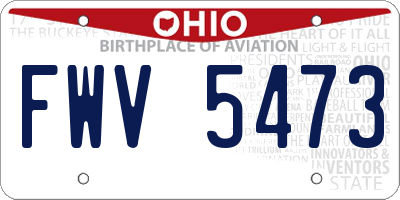 OH license plate FWV5473