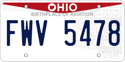 OH license plate FWV5478