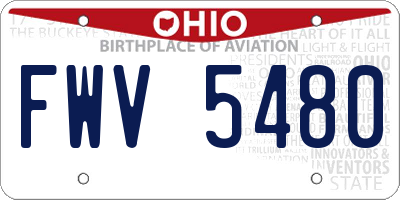 OH license plate FWV5480