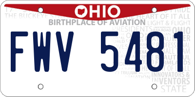 OH license plate FWV5481