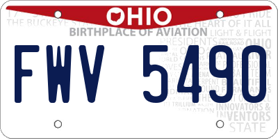 OH license plate FWV5490