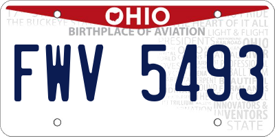 OH license plate FWV5493