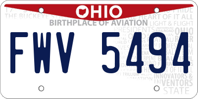 OH license plate FWV5494