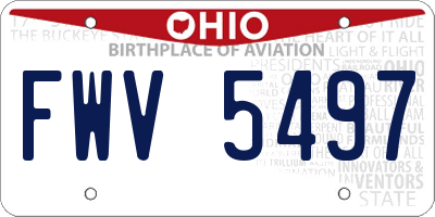 OH license plate FWV5497