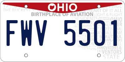 OH license plate FWV5501