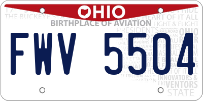 OH license plate FWV5504