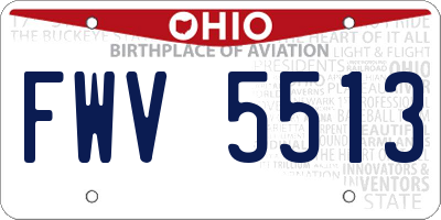 OH license plate FWV5513