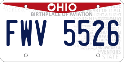 OH license plate FWV5526