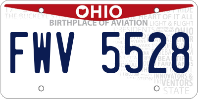 OH license plate FWV5528