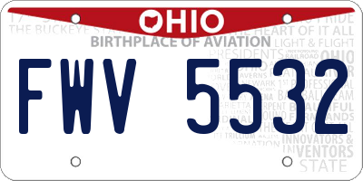 OH license plate FWV5532