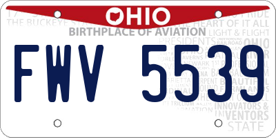 OH license plate FWV5539