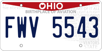 OH license plate FWV5543