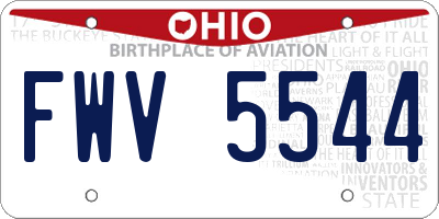 OH license plate FWV5544