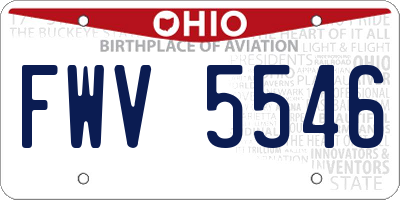 OH license plate FWV5546