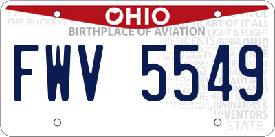 OH license plate FWV5549