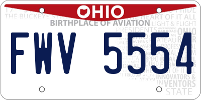 OH license plate FWV5554