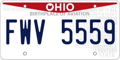 OH license plate FWV5559