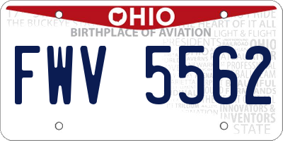 OH license plate FWV5562