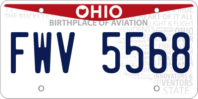 OH license plate FWV5568