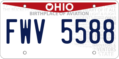 OH license plate FWV5588