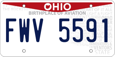OH license plate FWV5591