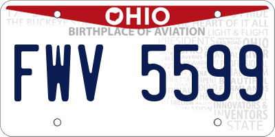 OH license plate FWV5599