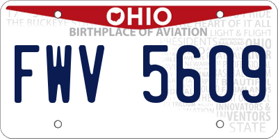 OH license plate FWV5609