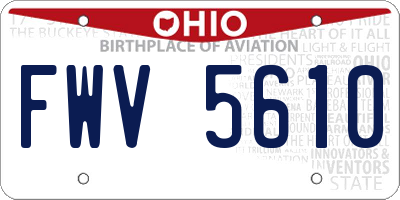 OH license plate FWV5610