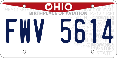 OH license plate FWV5614