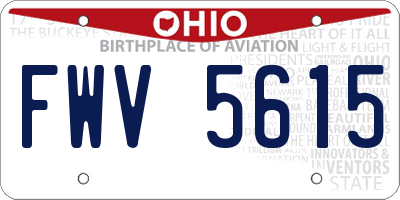 OH license plate FWV5615