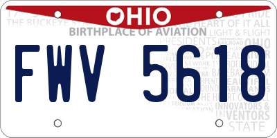 OH license plate FWV5618