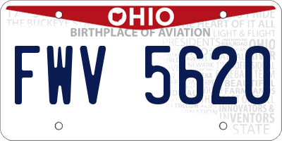 OH license plate FWV5620