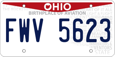 OH license plate FWV5623