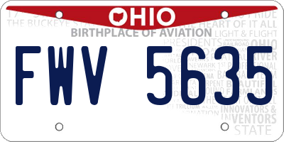OH license plate FWV5635