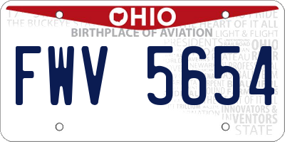 OH license plate FWV5654
