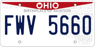 OH license plate FWV5660