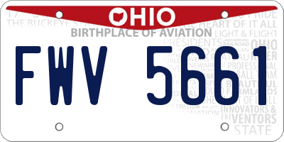 OH license plate FWV5661